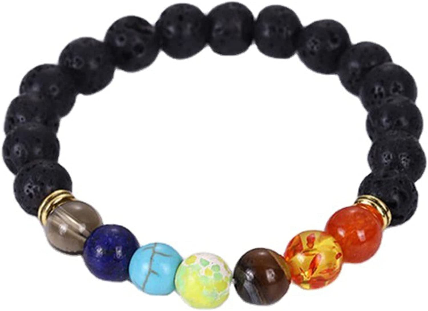 Healing Crystals Bracelet Natural Gemstones Beads Bracelet Elastic Natural Stone Yoga Beads Bracelet Apparel & Accessories > Jewelry > Bracelets Generic Golden  
