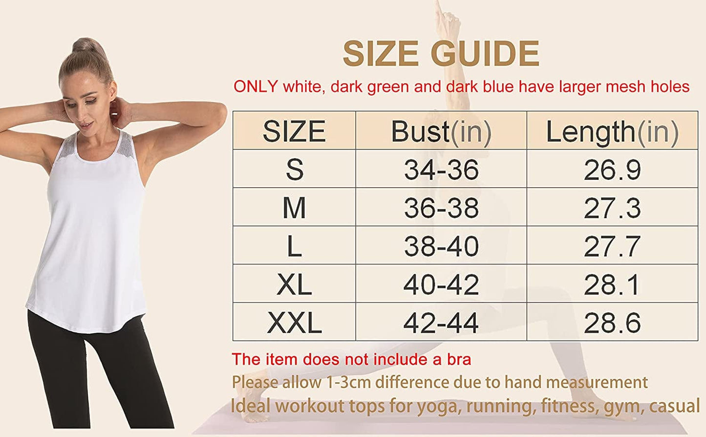 Aeuui Womens Workout Tops for Women Racerback Tank Tops Mesh Yoga Shirts Athletic Running Tank Tops Sleeveless Gym Clothes