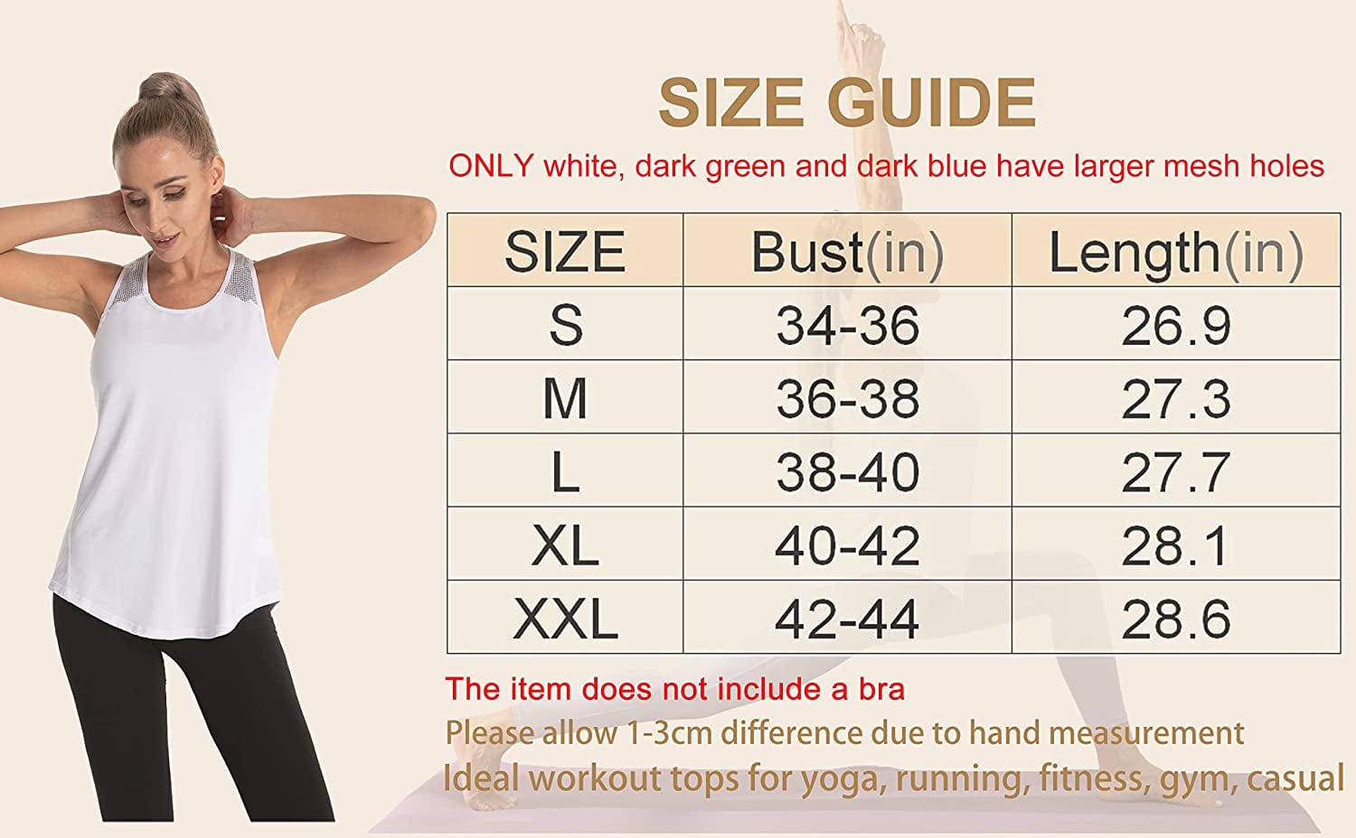 Aeuui Womens Workout Tops for Women Racerback Tank Tops Mesh Yoga Shirts Athletic Running Tank Tops Sleeveless Gym Clothes