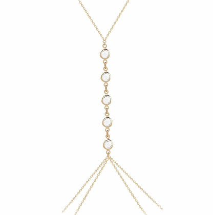 Aezlhjya Sexy Crystal Body Chain Belly Chain, Layering Dainty Body Chain, Bikini Body Chains Jewelry with Crystal Stone for Women Girls (Body C-09) Gold Apparel & Accessories > Jewelry > Body Jewelry Aezlhjya   