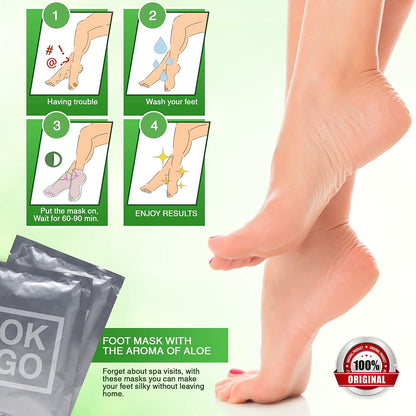 Exfoliating Foot Peel Mask 2 Pack - Baby Feet Peeling Mask for Dead Skin - Remove Calluses, Cracked Heels Repair Dry Toe Skin - Baby Soft Feet Gel Socks - Natural Foot Care Treatment with Aloe Vera Health & Beauty > Personal Care > Foot Care OK Goods   