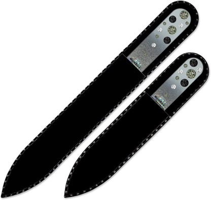 Nail Files - Mont Bleu Set of 2 Glass Nail Files Hand Decorated with Crystals - Czech Tempered Glass - Travel Nail File for Shiny Nails - Crystal Nail Files Health & Beauty > Personal Care > Cosmetics > Cosmetic Tools > Nail Tools Mont Bleu   