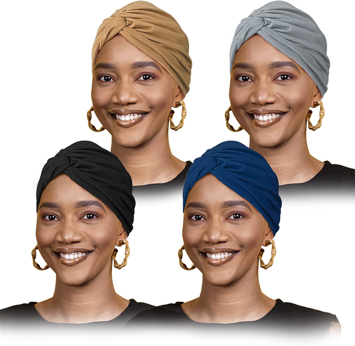 ELLEWIN Cotton Slouchy Beanie Hip-Hop Soft Lightweight Running Beanie Adult Dwarf Hats Chemo Cap for Men Women Apparel & Accessories > Clothing Accessories > Headwear Does Not Apply Closetop-4pk  