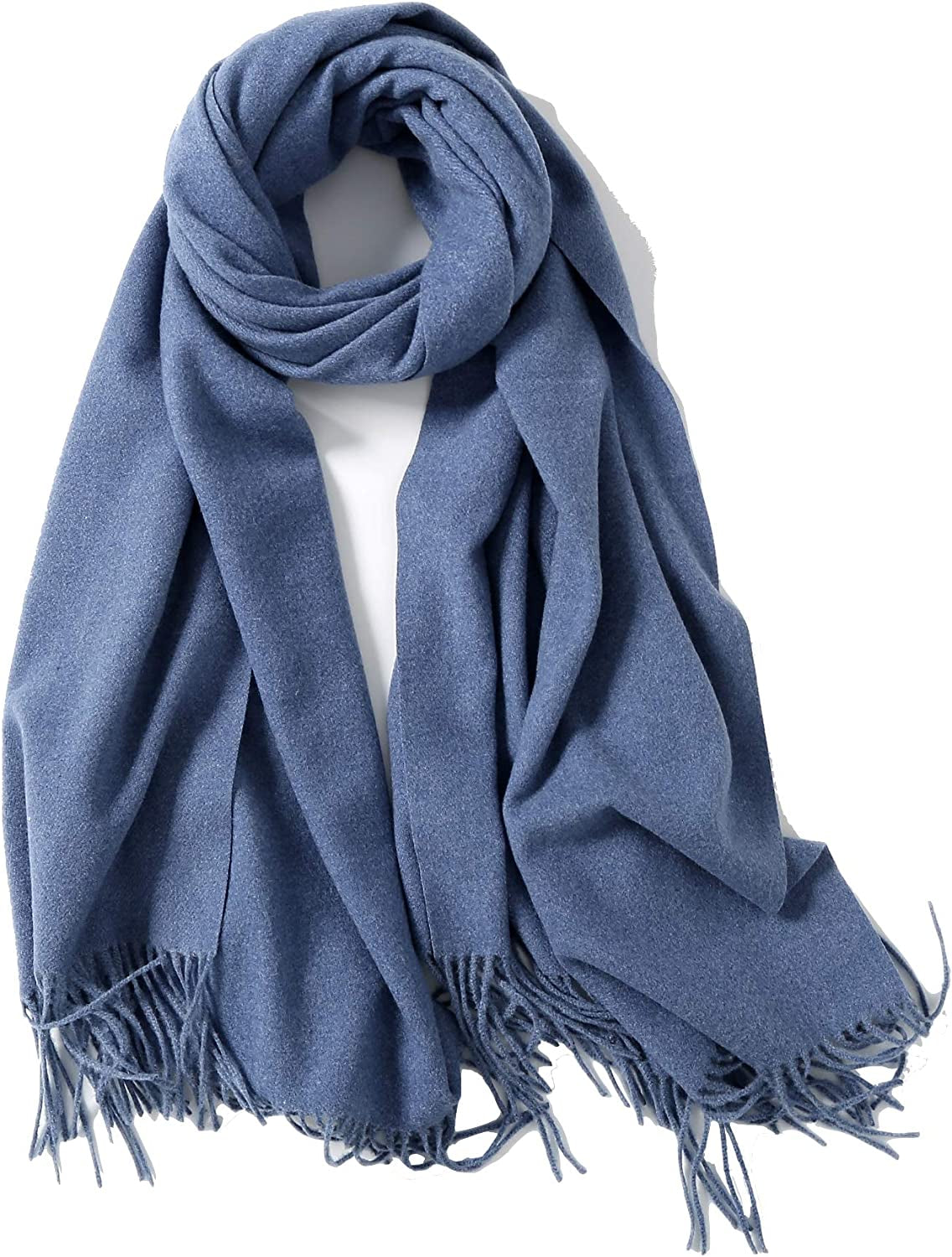 Jeelow Winter Pashmina Blanket Scarfs Shawls Wraps Open Front Poncho Cape for Women Wedding Evening Dresses Apparel & Accessories > Clothing Accessories > Scarves & Shawls Jeelow Blue Jean  