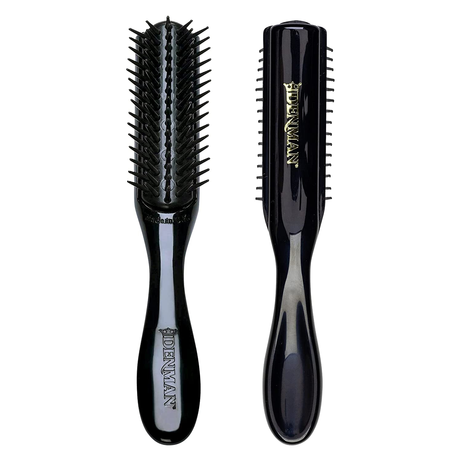 Denman Hair Brush for Curly Hair D3 (Black) 7 Row Classic Styling Brush for Detangling, Separating, Shaping and Defining Curls Health & Beauty > Personal Care > Hair Care Denman All Black 5 Row 