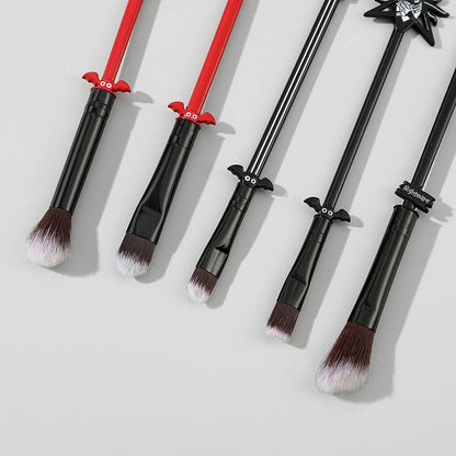 Nightmare before Christmas Makeup Brushes - 5Pcs Corpse Bride Anime Make up Brush Set Silver Drawstring Bag Included Health & Beauty > Personal Care > Cosmetics > Cosmetic Tools > Makeup Tools rongji jewelry   