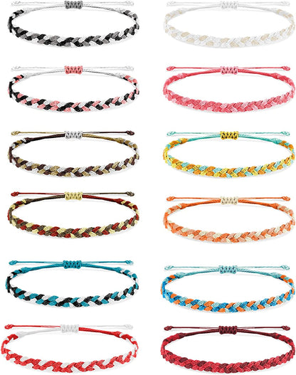 Waterproof String Bracelets for Girls Summer Wave Bracelet Friendship Handmade Wave Bracelet Apparel & Accessories > Jewelry > Bracelets Highven X-12pcs-String Bracelets  