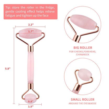 Suibobo Skincare Beauty Pink Rose Quartz Real Crystal Gem Stone Marble Cuarzo Ice Cold Jade Facial Face Roller Massager Tool for Face and Eye Puffiness Wrinkle Health & Beauty > Personal Care > Cosmetics > Cosmetic Tools > Skin Care Tools SUIBOBO   