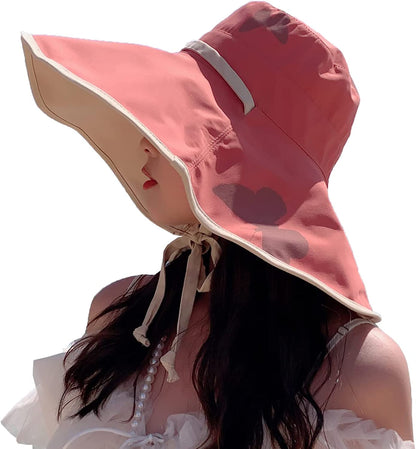 Farodor Women'S Packable Reversible Bucket Hat UV Sun Protection Wide Brim Summer Beach Cap Apparel & Accessories > Clothing Accessories > Hats FaroDor 5red  