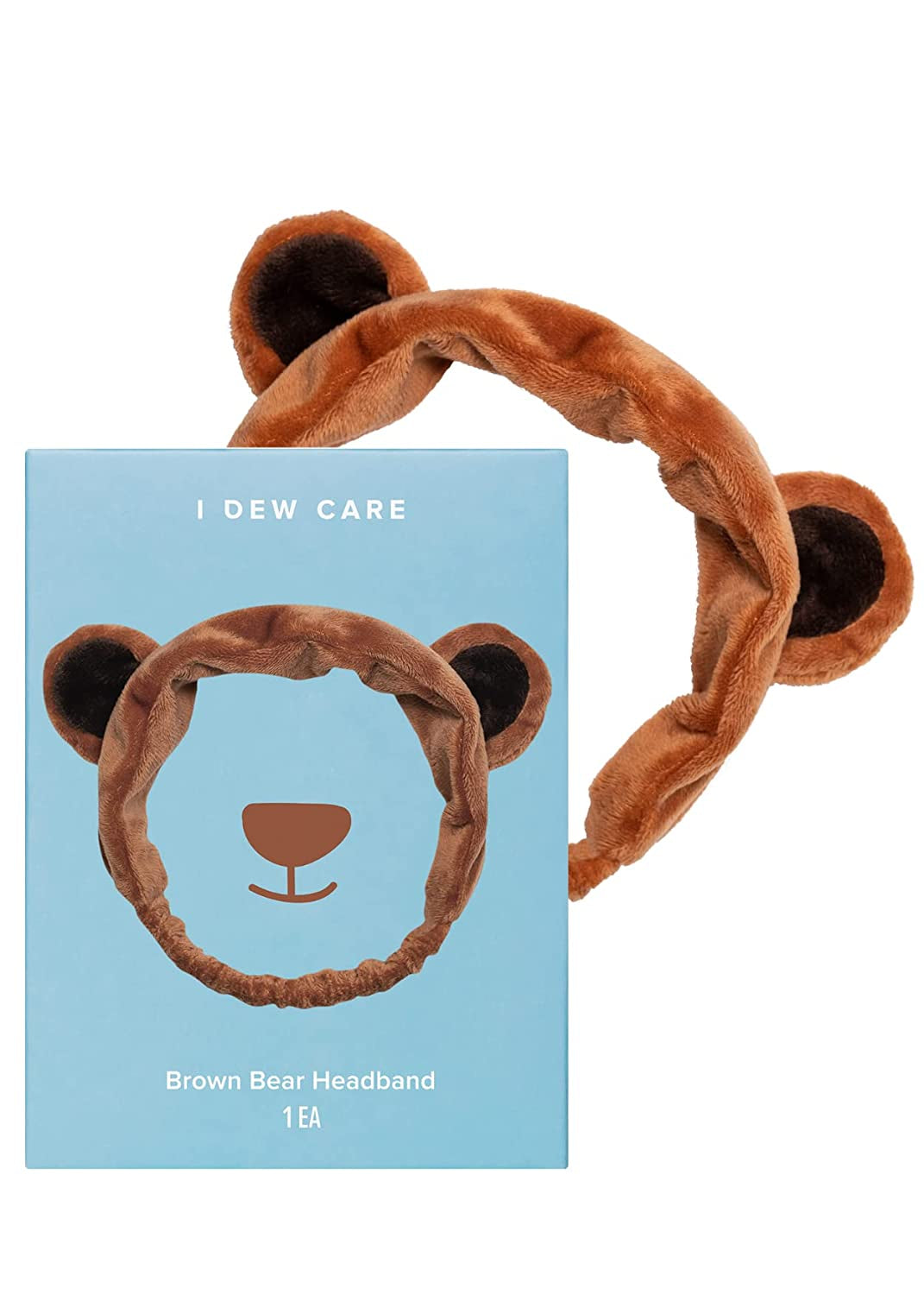 I Dew Care Face Wash Headband - Pink Tiara | Spa, Soft, Cute for Makeup, Shower, Teen, Girls Stuff, Princess Style, 1 Count Health & Beauty > Personal Care > Hair Care I DEW CARE Brown Bear  