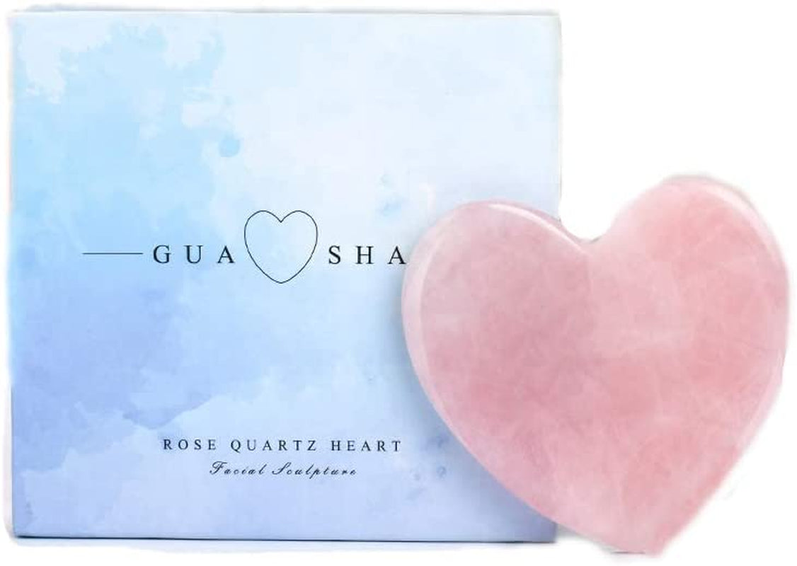 Healing Crystal Rose Quartz Heart Love Massage Tool Natural Gemstone Gua Sha Board Facial Scraping Massager for Face, Eye, Neck Skin Care Massage Health & Beauty > Personal Care > Cosmetics > Cosmetic Tools > Skin Care Tools StoneStory   