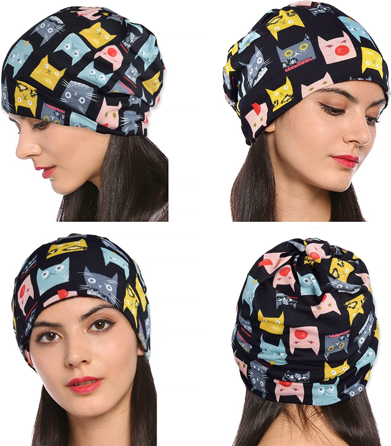 ELLEWIN Cotton Slouchy Beanie Hip-Hop Soft Lightweight Running Beanie Adult Dwarf Hats Chemo Cap for Men Women Apparel & Accessories > Clothing Accessories > Headwear Does Not Apply   