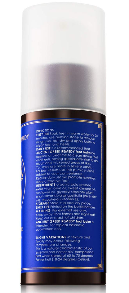 Organic Foot Cream Made of Olive, Almond, Grapeseed, Lavender & Vitamin E Oil. Balm Moisturizer for Cracked Dry Feet, Hands, Heels, Elbows, Nails, Knees. Natural Foot Care Lotion 3.4 Oz Health & Beauty > Personal Care > Foot Care Ancient Greek Remedy   
