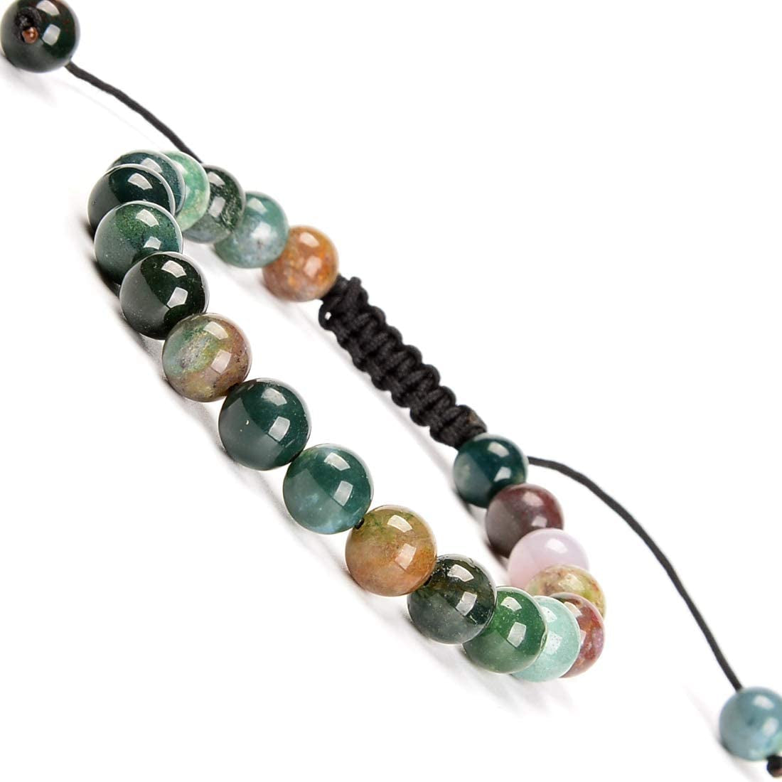 Massive Beads Natural Healing Power Gemstone Crystal Beads Unisex Adjustable Macrame Bracelets 8Mm Apparel & Accessories > Jewelry > Bracelets MASSIVE BEADS Indian Agate  