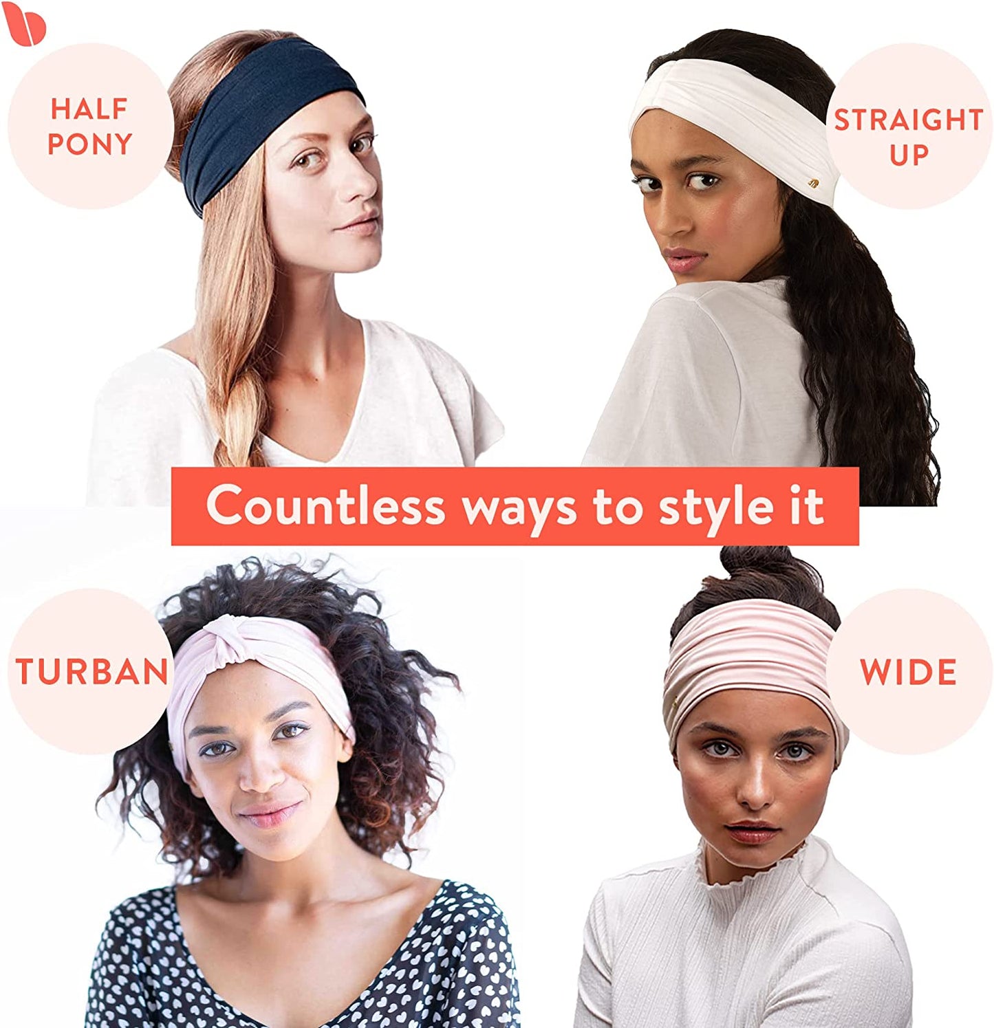 BLOM Original Headbands for Women Wear for Yoga, Fashion, Working Out, Travel or Running Multi Style Apparel & Accessories > Clothing Accessories > Headwear BLOM   