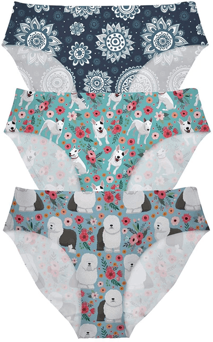 AFPANQZ Womens Underwear Mid Waist Brief Ladies Panties Seamless Breathable Lingerie 3 Pack plus Size Apparel & Accessories > Clothing > Underwear & Socks > Underwear AFPANQZ Floral Medium 