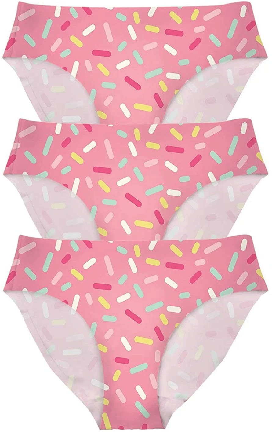 AFPANQZ Womens Underwear Mid Waist Brief Ladies Panties Seamless Breathable Lingerie 3 Pack plus Size Apparel & Accessories > Clothing > Underwear & Socks > Underwear AFPANQZ Pink Small 