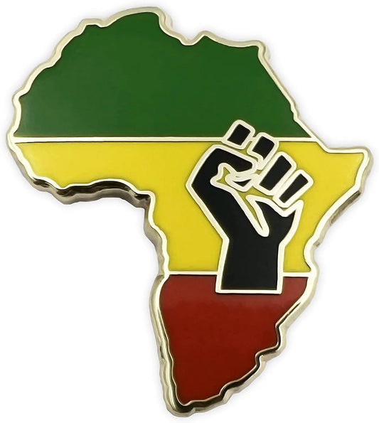 African American Map Flag Lapel Pin - Resist Brooch - BLM Protest Resistance