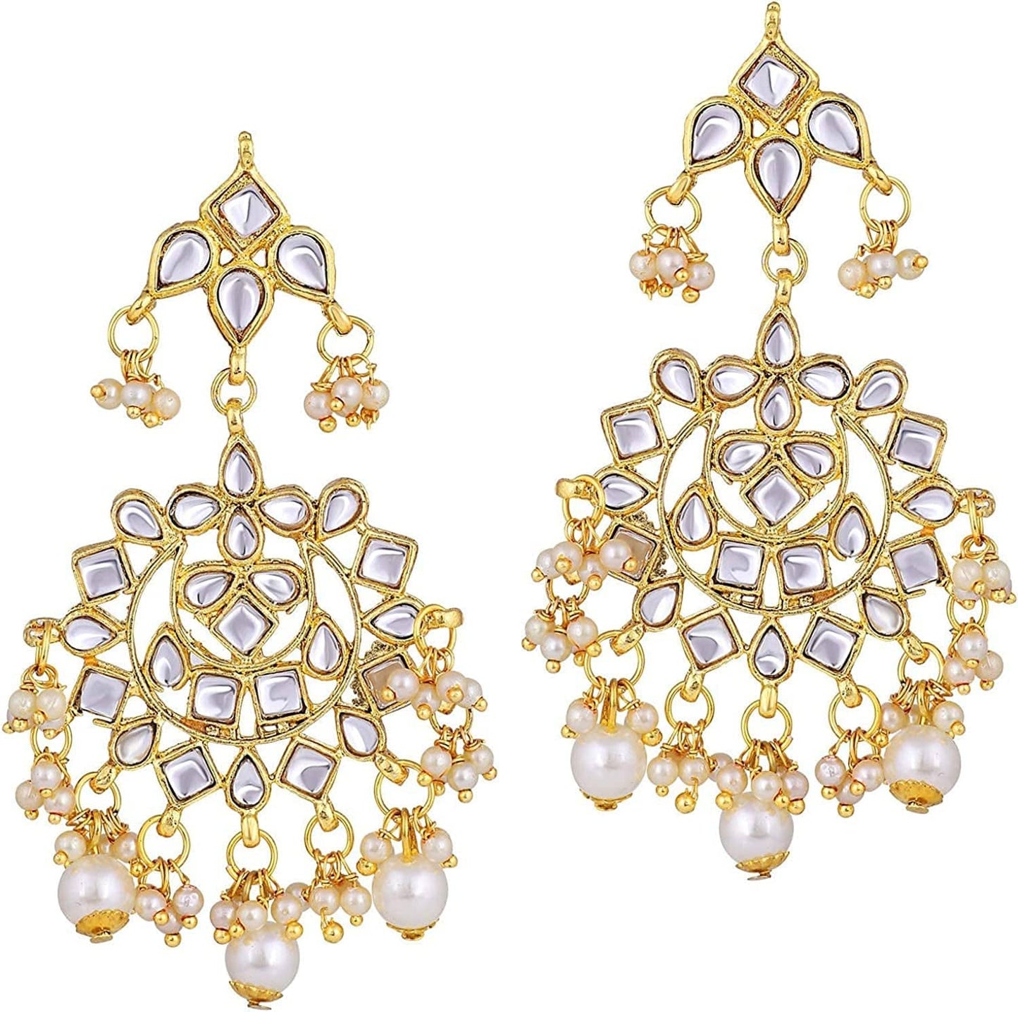 Aheli Elegant Indian Faux Kundan Studded Choker Necklace with Maang Tikka Earrings Set Ethnic Wedding Festive Wear Fashion Jewelry Gift for Women & Girls