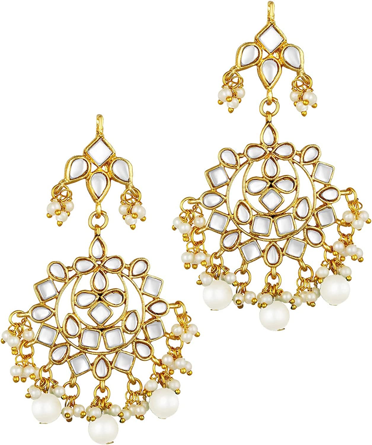 Aheli Indian Traditional Maang Tikka with Kundan Necklace Earrings Set Ethnic Wedding Party Bollywood Stylish Fashion Wear Jewelry Gift for Women Girls