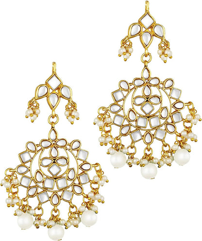 Aheli Indian Traditional Maang Tikka with Kundan Necklace Earrings Set Ethnic Wedding Party Bollywood Stylish Fashion Wear Jewelry Gift for Women Girls