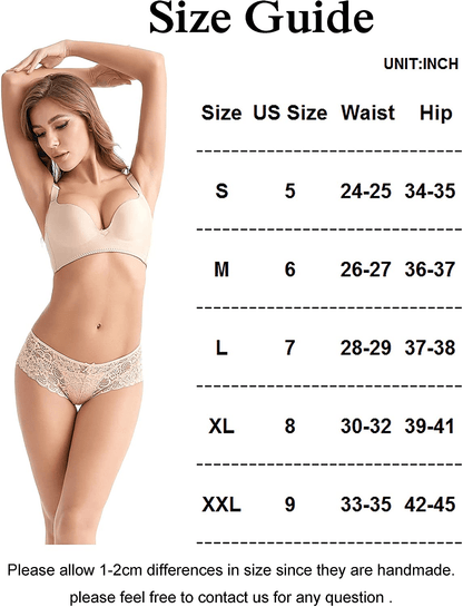 AIDI GOOSE Women'S 5-Pack Lace Underwear Low Waist Bikini Panties Stretch Hipster Brief Apparel & Accessories > Clothing > Underwear & Socks > Underwear AIDI GOOSE   