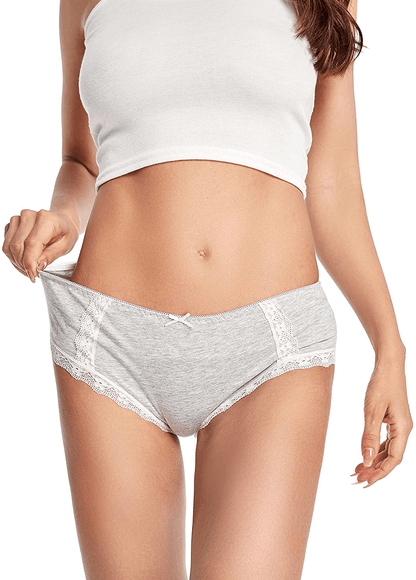 AIDI GOOSE Women'S 5-Pack Lace Underwear Low Waist Bikini Panties Stretch Hipster Brief Apparel & Accessories > Clothing > Underwear & Socks > Underwear AIDI GOOSE   