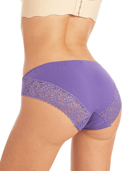AIDI GOOSE Women'S 5-Pack Lace Underwear Low Waist Bikini Panties Stretch Hipster Brief Apparel & Accessories > Clothing > Underwear & Socks > Underwear AIDI GOOSE   