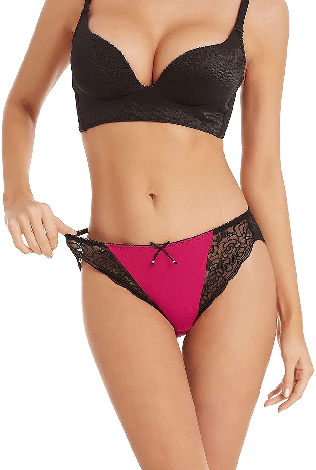 AIDI GOOSE Women'S 5-Pack Lace Underwear Low Waist Bikini Panties Stretch Hipster Brief Apparel & Accessories > Clothing > Underwear & Socks > Underwear AIDI GOOSE   
