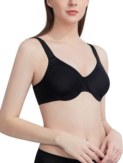 AILIVIN Underwire Women'S Minimizer Full Figure Bras Smooth Full Coverage Seamless Non Padded Cups Bra Black / 40C