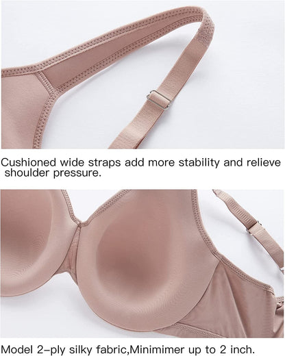 AILIVIN Underwire Women'S Minimizer Full Figure Bras Smooth Full Coverage Seamless Non Padded Cups Bra