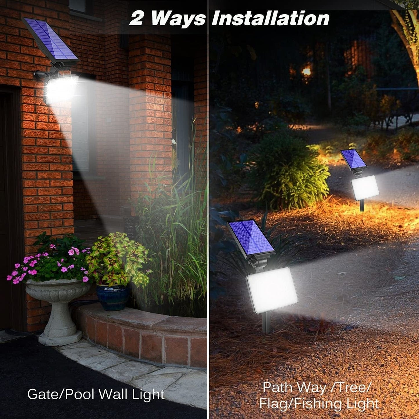 Aionarew Solar Outdoor Lights,Landscape Spotlights Outdoor 48 Leds Solar Spotlight Waterproof Powered Adjustable, 400 Lumens Outdoor Wall Lights for Lawn Garden Patio Deck Yard Driveway,4Pack Apparel & Accessories > Jewelry > Body Jewelry Aionarew   