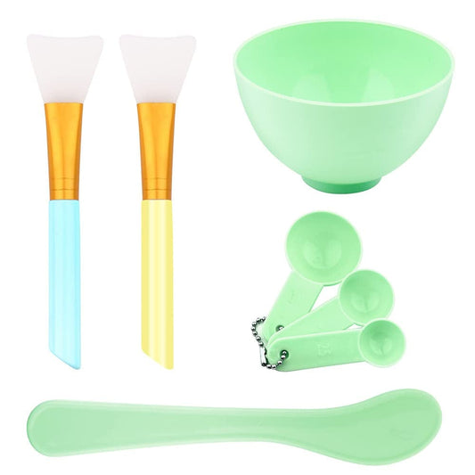 Aivwis Face Mask Mixing Bowl Set, DIY Facemask Mixing Tool Sets, Include Facial Mask Mixing Bowl Stick Spatula Silicone Cream Mask Brushes, Pack of 7 (Green) Health & Beauty > Personal Care > Cosmetics > Cosmetic Tools > Skin Care Tools Aivwis Green  