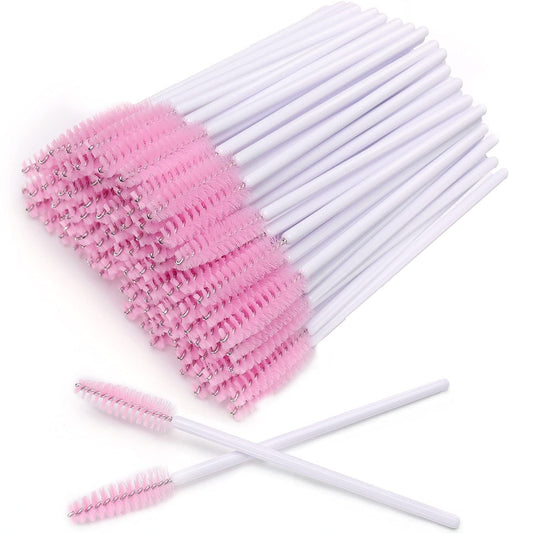 Akstore 200 PCS Disposable Eyelash Brushes Mascara Wands Eye Lash Eyebrow Applicator Cosmetic Makeup Brush Tool Kits (White-Pink) Health & Beauty > Personal Care > Cosmetics > Cosmetic Tools > Makeup Tools Akstore White Pink  