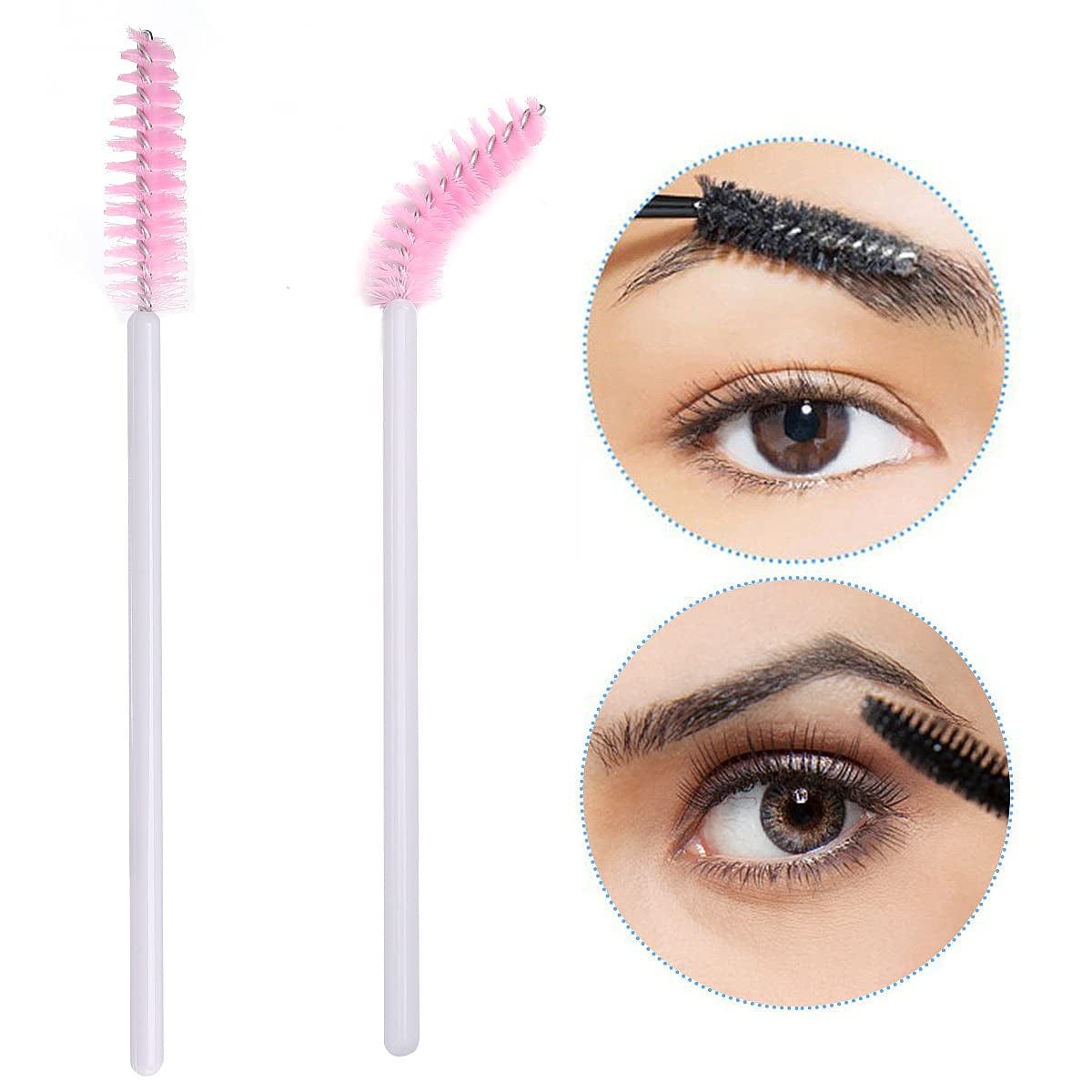Akstore 200 PCS Disposable Eyelash Brushes Mascara Wands Eye Lash Eyebrow Applicator Cosmetic Makeup Brush Tool Kits (White-Pink) Health & Beauty > Personal Care > Cosmetics > Cosmetic Tools > Makeup Tools Akstore   