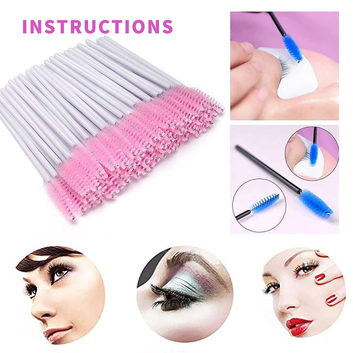 Akstore 200 PCS Disposable Eyelash Brushes Mascara Wands Eye Lash Eyebrow Applicator Cosmetic Makeup Brush Tool Kits (White-Pink) Health & Beauty > Personal Care > Cosmetics > Cosmetic Tools > Makeup Tools Akstore   