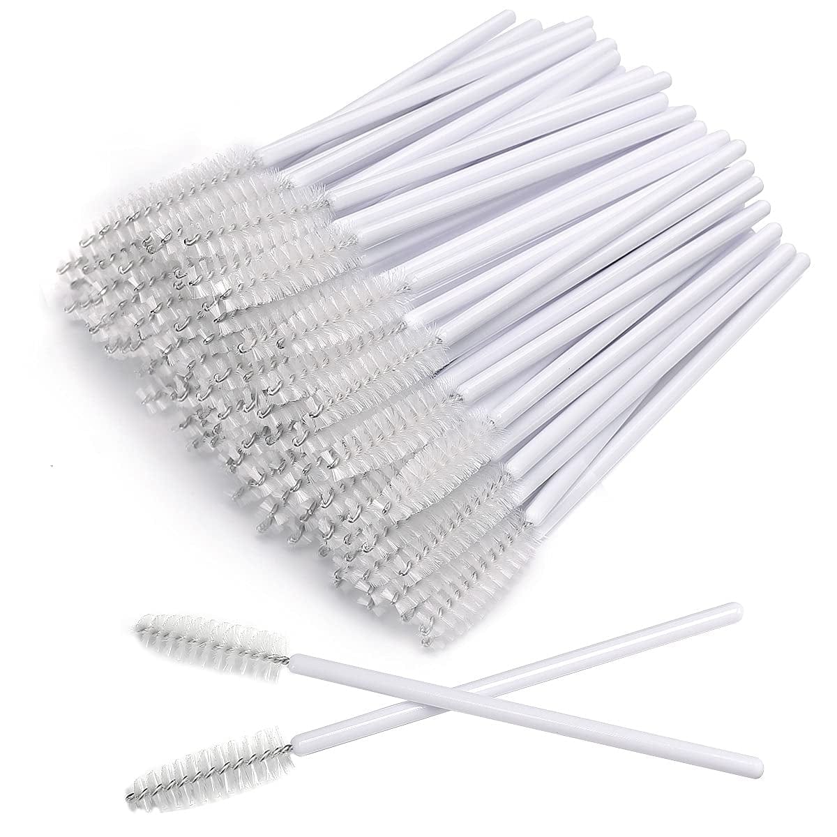 Akstore 200 PCS Disposable Eyelash Brushes Mascara Wands Eye Lash Eyebrow Applicator Cosmetic Makeup Brush Tool Kits (White-Pink) Health & Beauty > Personal Care > Cosmetics > Cosmetic Tools > Makeup Tools Akstore White  