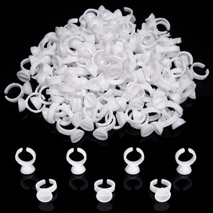 Akstore 200PCS Disposable Makeup Glue Rings Plastic Nail Art Tattoo Glue Rings Holder Eyelash Extension Rings Adhesive Pigment Holders Finger Hand Beauty Tools (Seperated) Health & Beauty > Personal Care > Cosmetics > Cosmetic Tools > Makeup Tools Akstore Seperated  