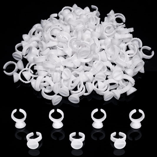 Akstore 200PCS Disposable Makeup Glue Rings Plastic Nail Art Tattoo Glue Rings Holder Eyelash Extension Rings Adhesive Pigment Holders Finger Hand Beauty Tools (Seperated) Health & Beauty > Personal Care > Cosmetics > Cosmetic Tools > Makeup Tools Akstore Seperated  
