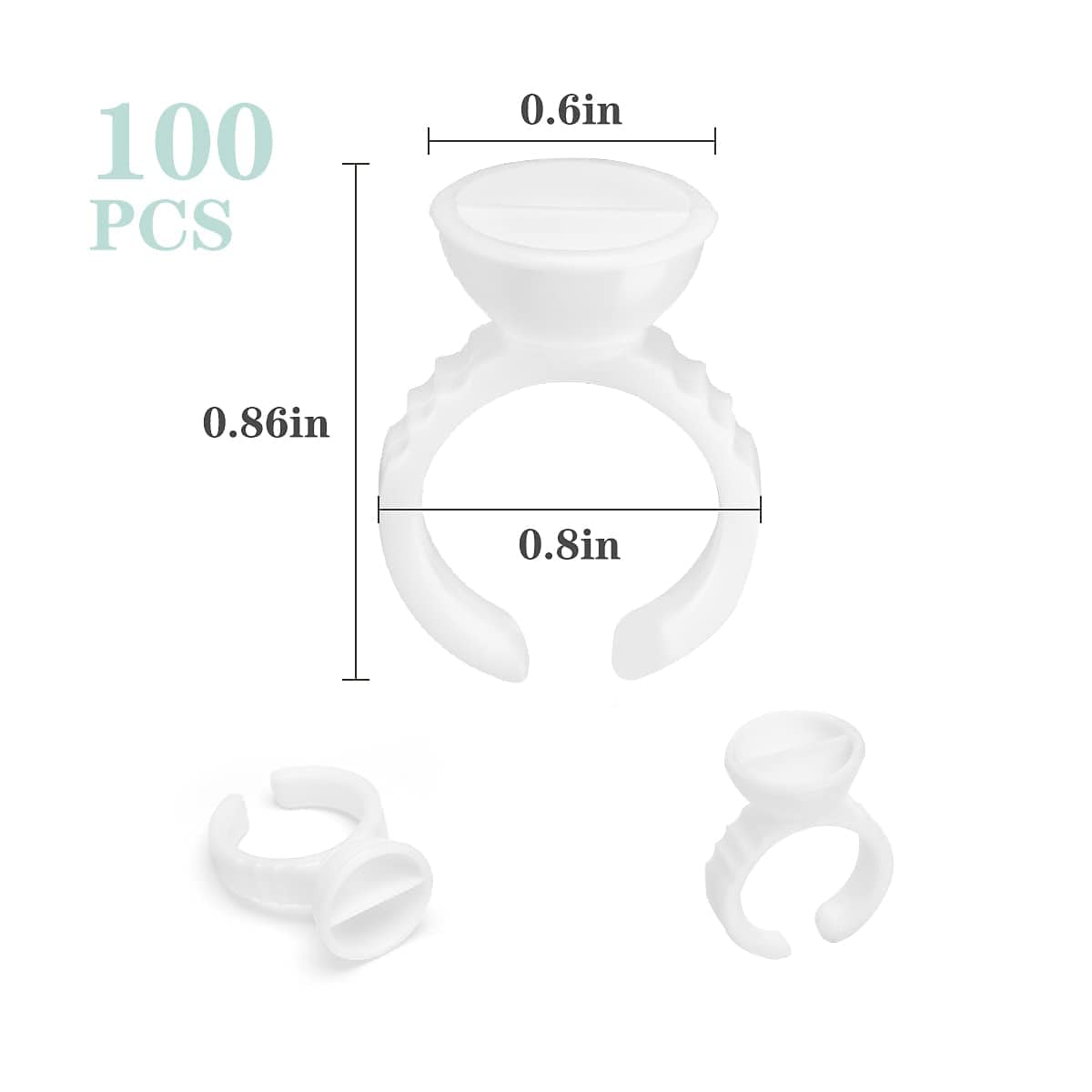 Akstore 200PCS Disposable Makeup Glue Rings Plastic Nail Art Tattoo Glue Rings Holder Eyelash Extension Rings Adhesive Pigment Holders Finger Hand Beauty Tools (Seperated) Health & Beauty > Personal Care > Cosmetics > Cosmetic Tools > Makeup Tools Akstore   