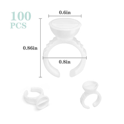Akstore 200PCS Disposable Makeup Glue Rings Plastic Nail Art Tattoo Glue Rings Holder Eyelash Extension Rings Adhesive Pigment Holders Finger Hand Beauty Tools (Seperated) Health & Beauty > Personal Care > Cosmetics > Cosmetic Tools > Makeup Tools Akstore   