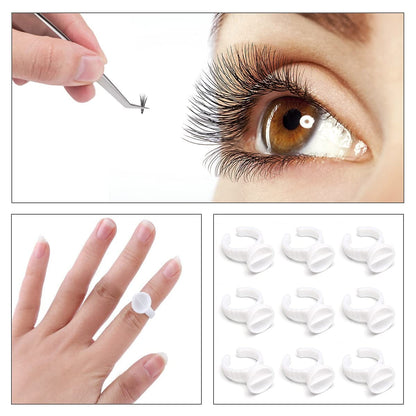 Akstore 200PCS Disposable Makeup Glue Rings Plastic Nail Art Tattoo Glue Rings Holder Eyelash Extension Rings Adhesive Pigment Holders Finger Hand Beauty Tools (Seperated) Health & Beauty > Personal Care > Cosmetics > Cosmetic Tools > Makeup Tools Akstore   