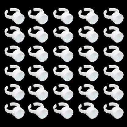 Akstore 200PCS Disposable Makeup Glue Rings Plastic Nail Art Tattoo Glue Rings Holder Eyelash Extension Rings Adhesive Pigment Holders Finger Hand Beauty Tools (Seperated) Health & Beauty > Personal Care > Cosmetics > Cosmetic Tools > Makeup Tools Akstore 100pcs-Medium  