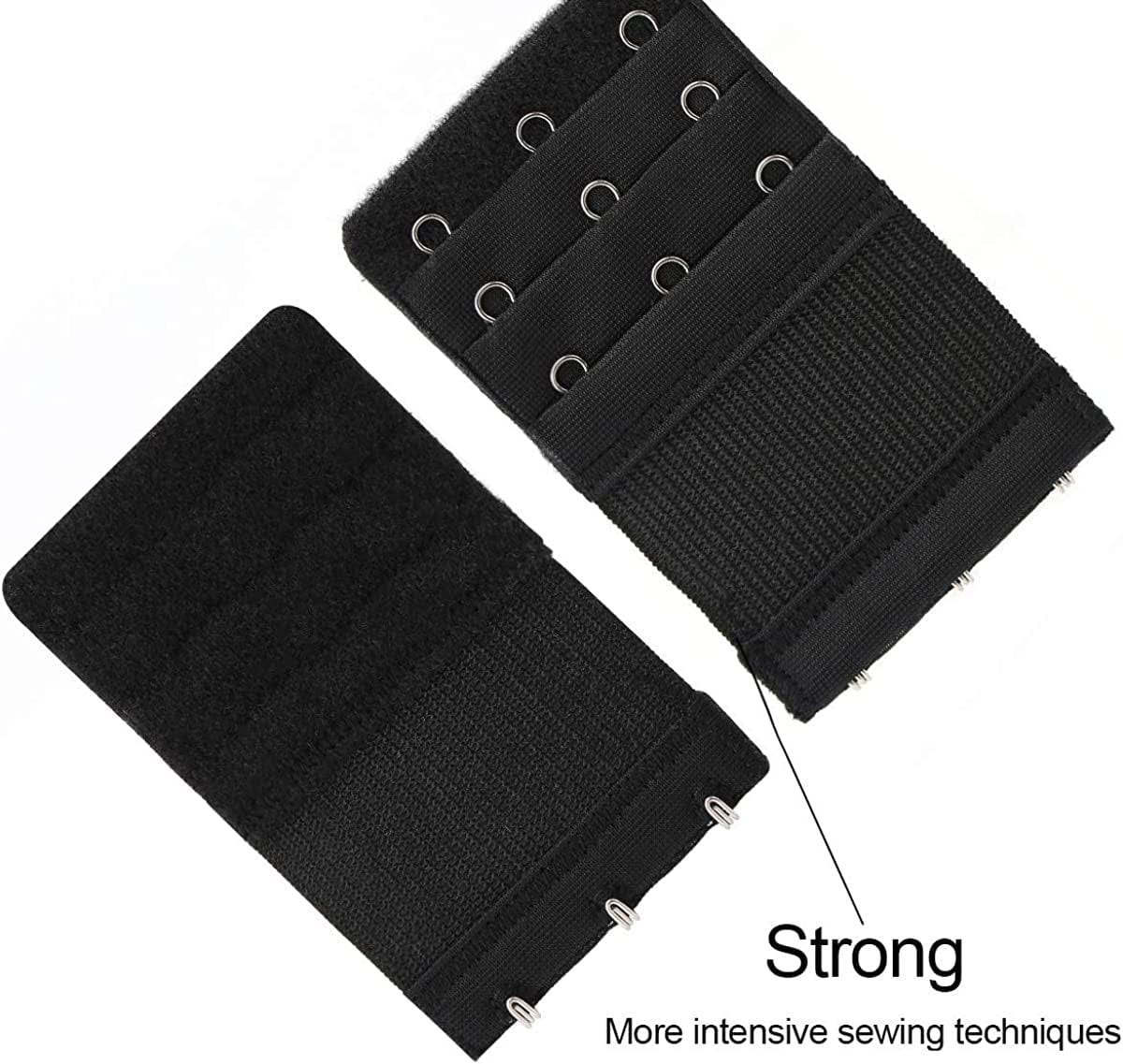 Akstore 6 Pieces Women'S Soft Comfortable Elastic Bra Extenders Bra Extension Strap 3 Hook 3 Row Lady'S Bra Extender Bra Band