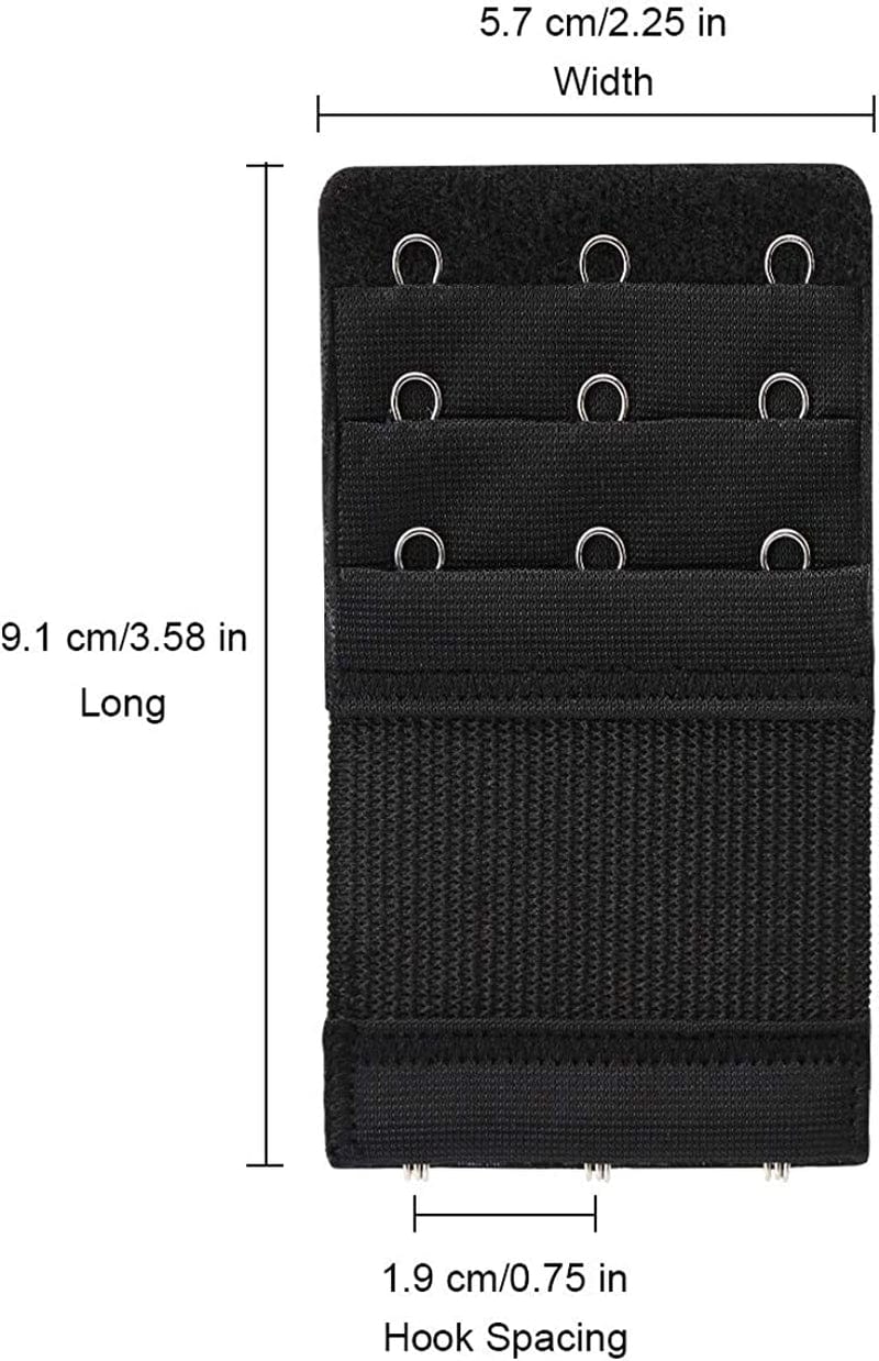Akstore 6 Pieces Women'S Soft Comfortable Elastic Bra Extenders Bra Extension Strap 3 Hook 3 Row Lady'S Bra Extender Bra Band