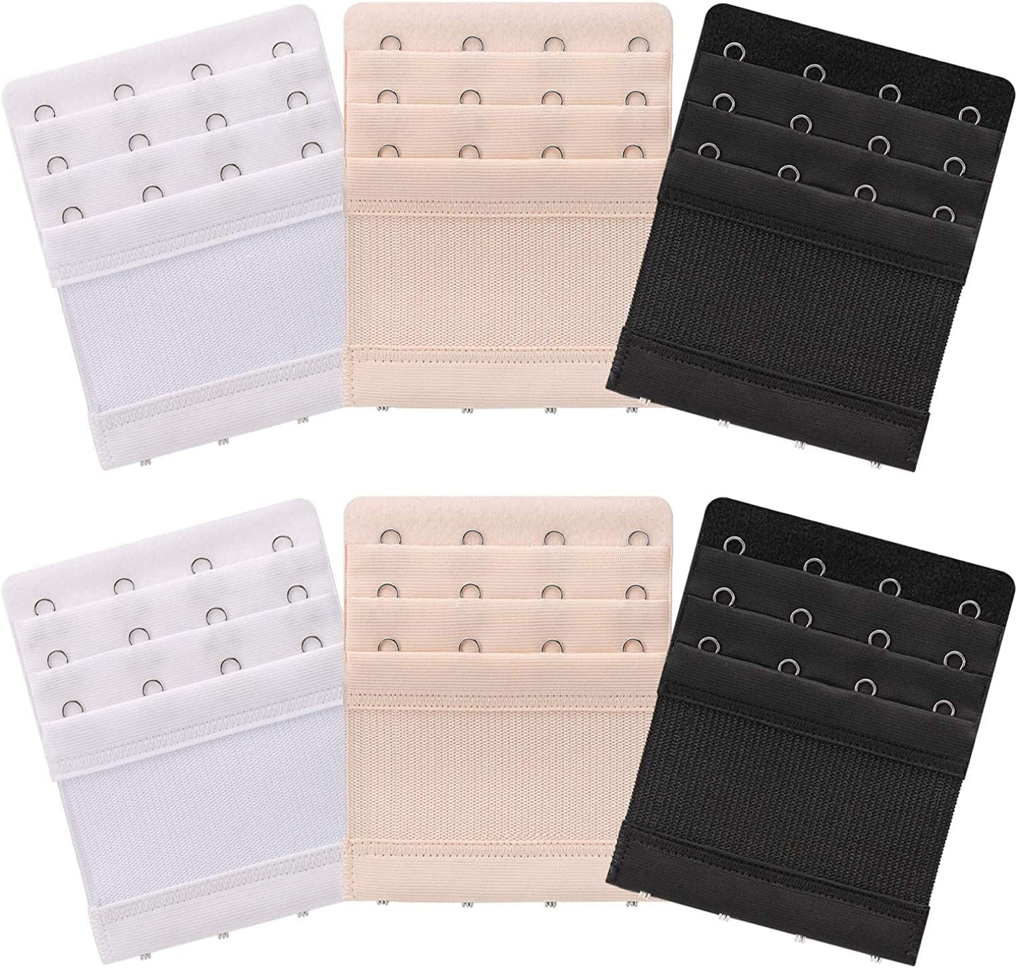 Akstore 6 Pieces Women'S Soft Comfortable Elastic Bra Extenders Bra Extension Strap 4 Hook 3 Row Lady'S Bra Extender Bra Band Multicolors
