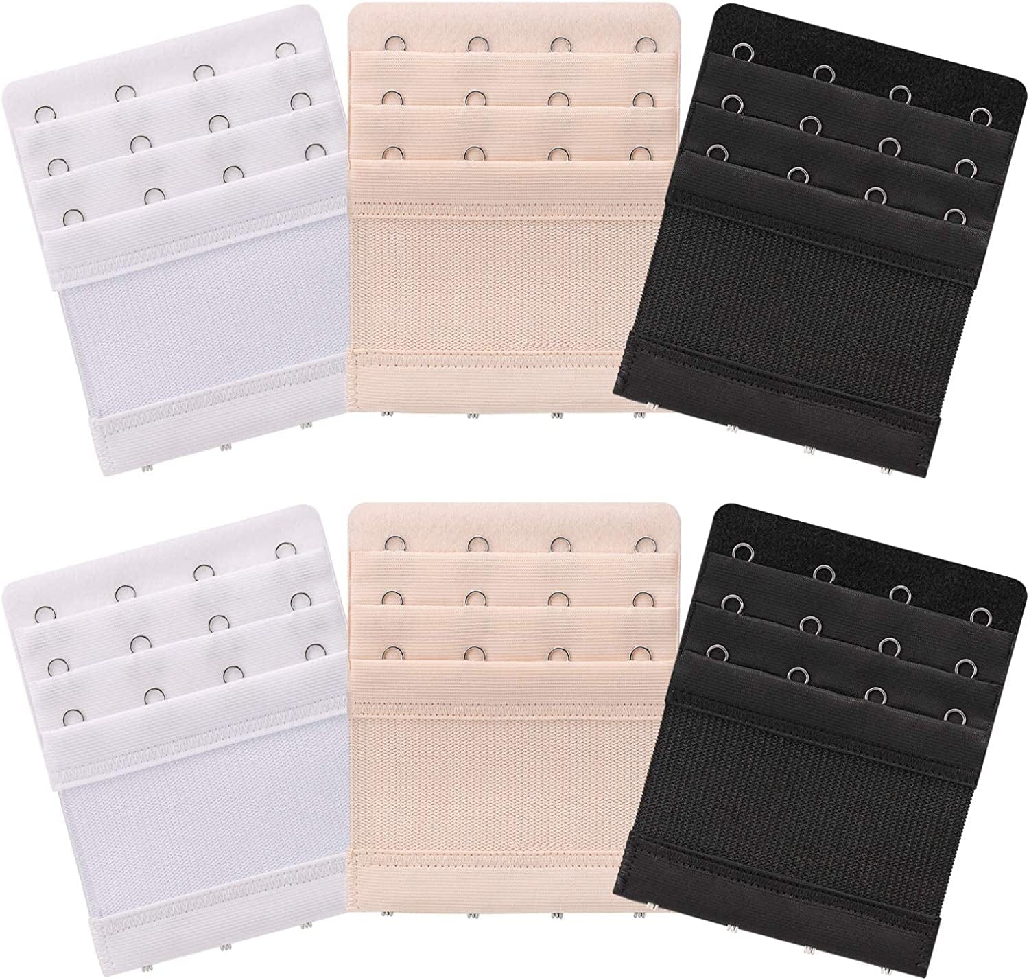 Akstore 6 Pieces Women'S Soft Comfortable Elastic Bra Extenders Bra Extension Strap 4 Hook 3 Row Lady'S Bra Extender Bra Band Multicolors