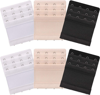 Akstore 6 Pieces Women'S Soft Comfortable Elastic Bra Extenders Bra Extension Strap 4 Hook 3 Row Lady'S Bra Extender Bra Band Multicolors