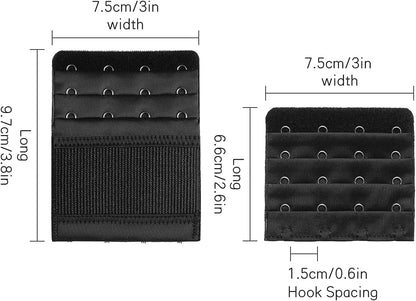 Akstore 6 Pieces Women'S Soft Comfortable Elastic Bra Extenders Bra Extension Strap 4 Hook 3 Row Lady'S Bra Extender Bra Band