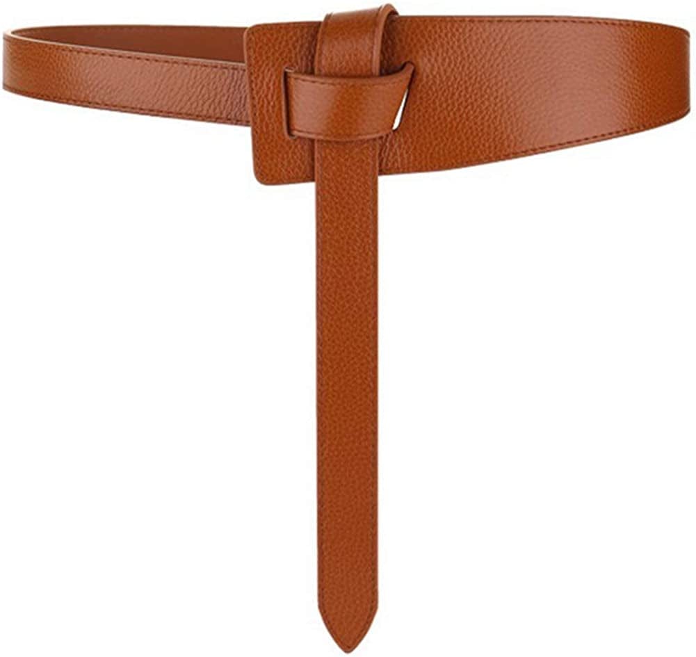 ALAIX Women'S Leather Belt Dress Belt for Jeans Jumpsuit Coat Fashion Tie a Knot Genuine Leather Waist Belt Apparel & Accessories > Clothing Accessories > Belts ALAIX Brown Waist Size up to 34 inches 